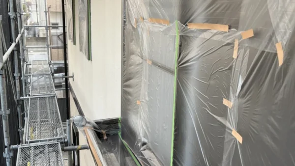 養生してもらっています　外壁塗装 ｜ 福岡市南区