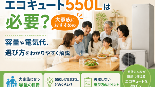 エコキュート550Lは必要？大家族におすすめの容量や電気代、選び方をわかりやすく解説｜福岡県春日市・大野城市・那珂川市　想いを形に工房